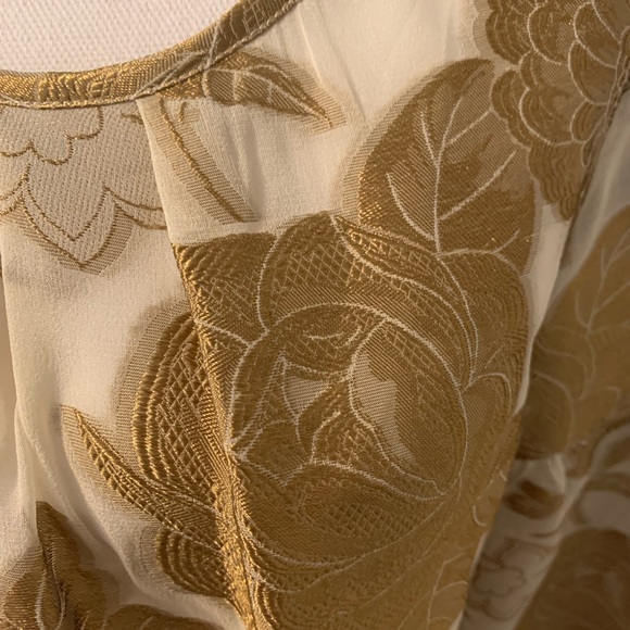 Talbots Gold Foil Sheer Blouse - Picture 5 of 6